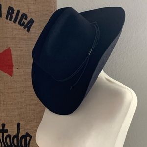 New Stetson Carson 6X Black Felt Cowboy Hat 6 3/4